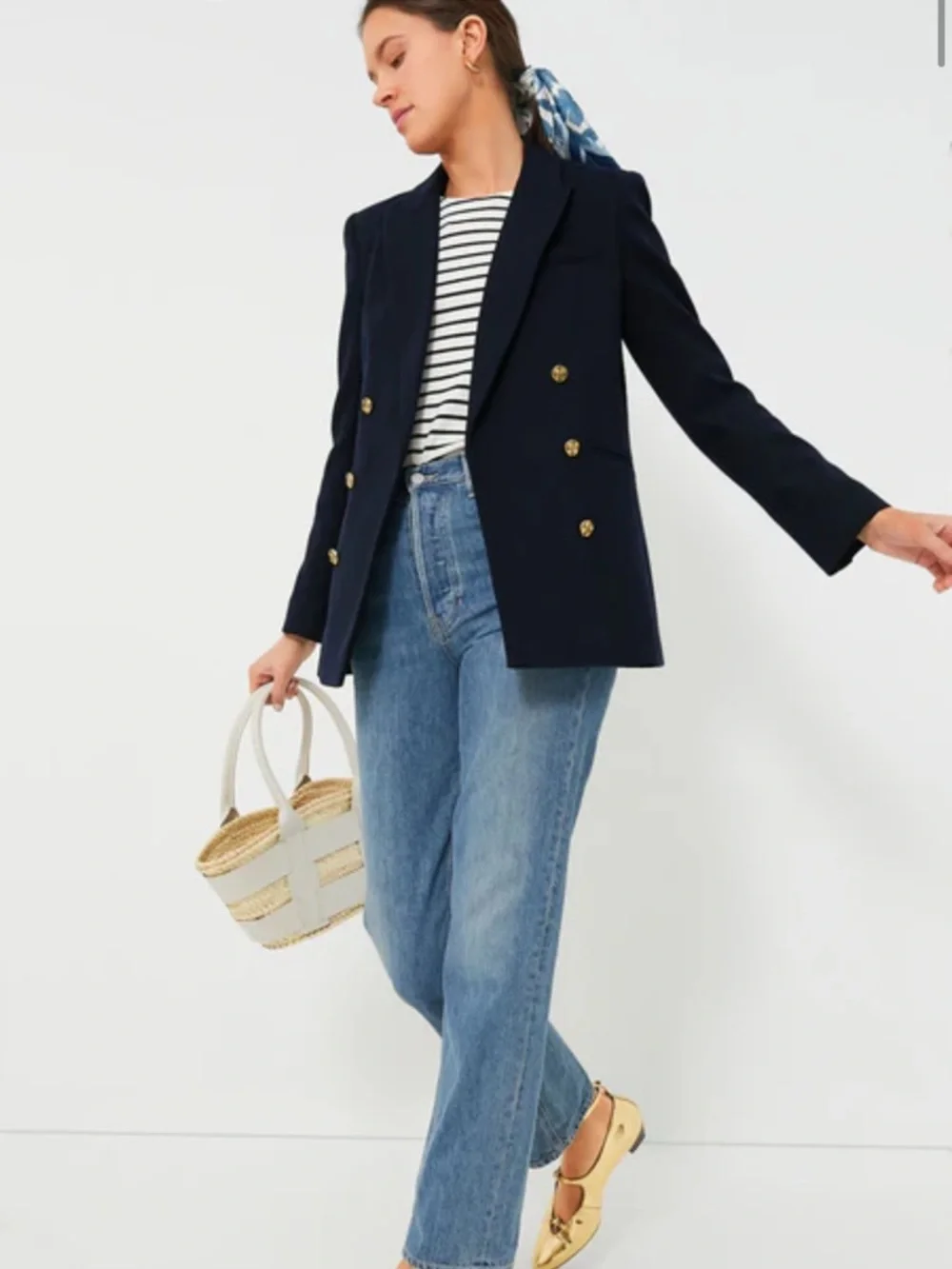 Tuckernuck Navy Diana Blazer. - Picture 7 of 8